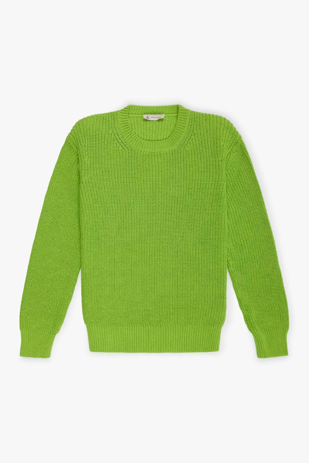 Piacenza 1733 Maglione cob stitch verde fluo Prezzo Ridotto
