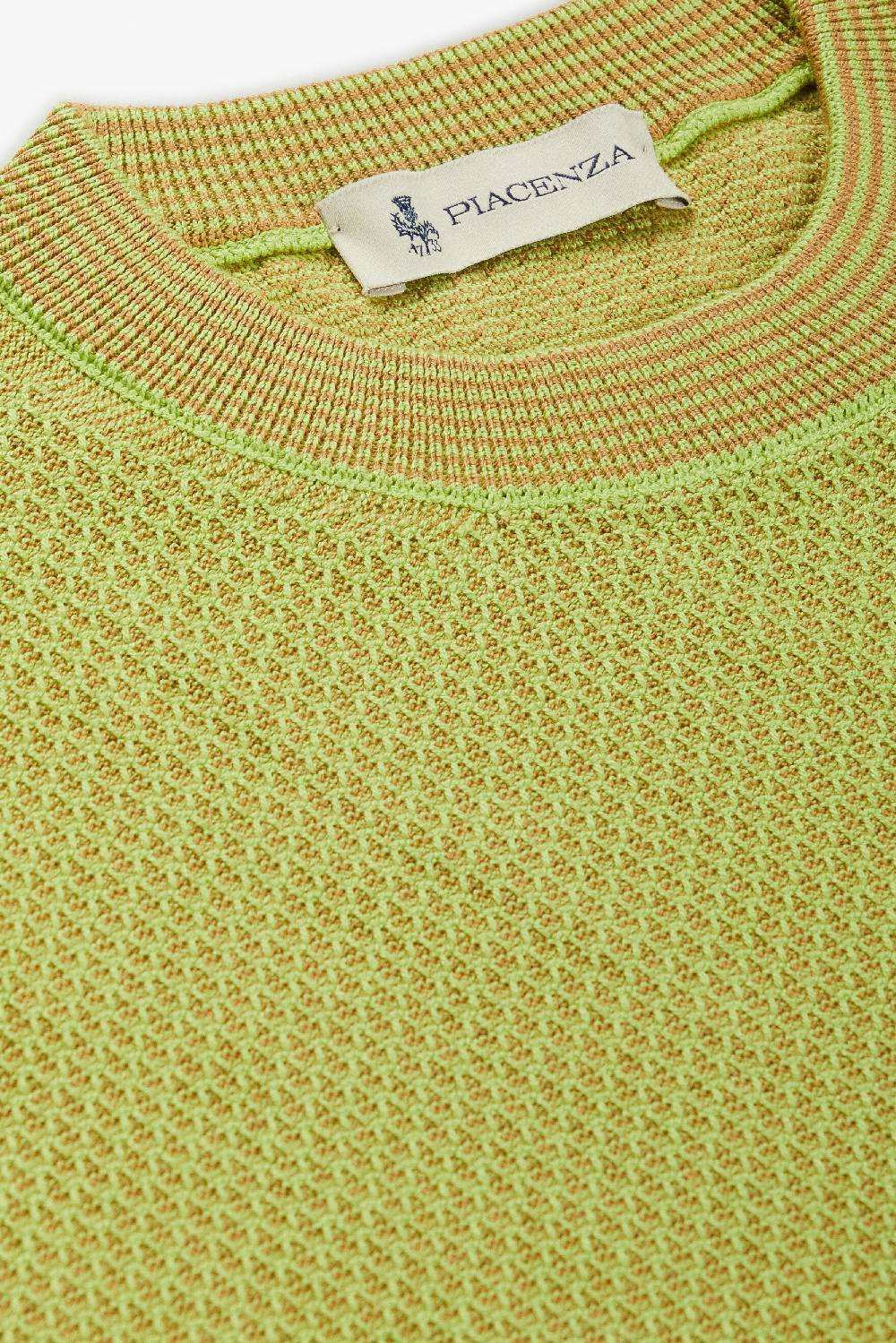 Piacenza 1733 Maglia maniche lunghe two tone slip verde fluo e naturale Convenienza