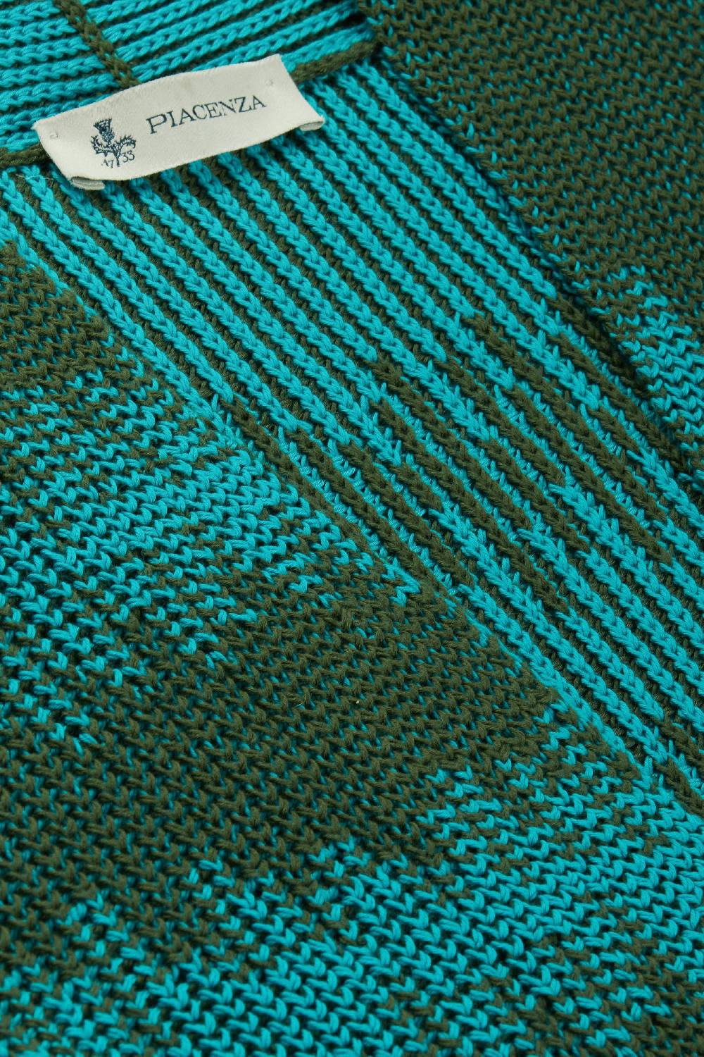 Piacenza 1733 Cardigan senza bottoni verde chiaro e scuro Economico