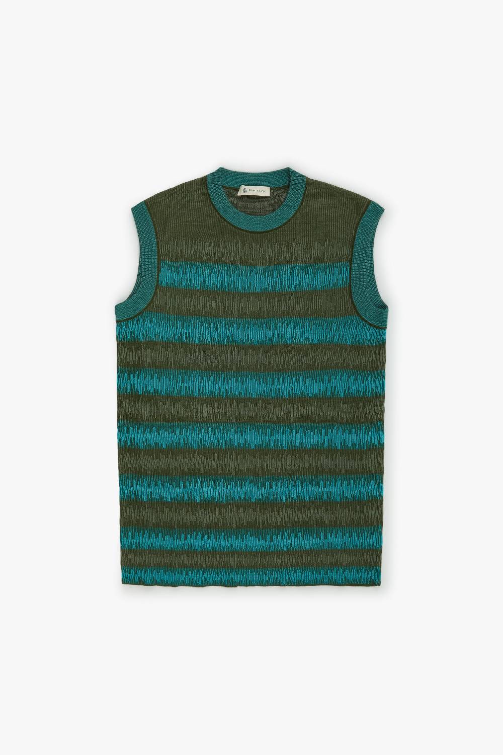 Piacenza 1733 Gilet ikat striped rib verde chiaro e scuro Saldi