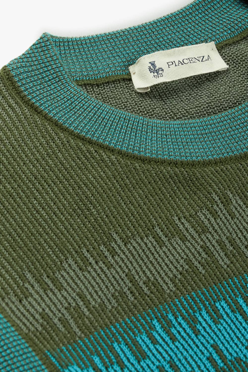 Piacenza 1733 Gilet ikat striped rib verde chiaro e scuro Saldi