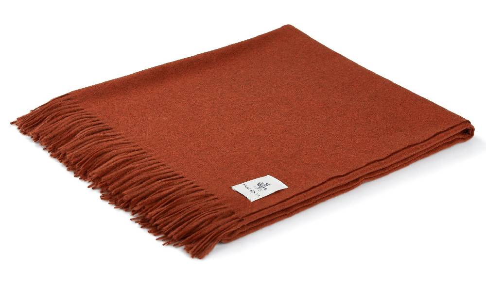 Piacenza 1733 Aeternum Plaid mattone in puro Cashmere Vendita Economica