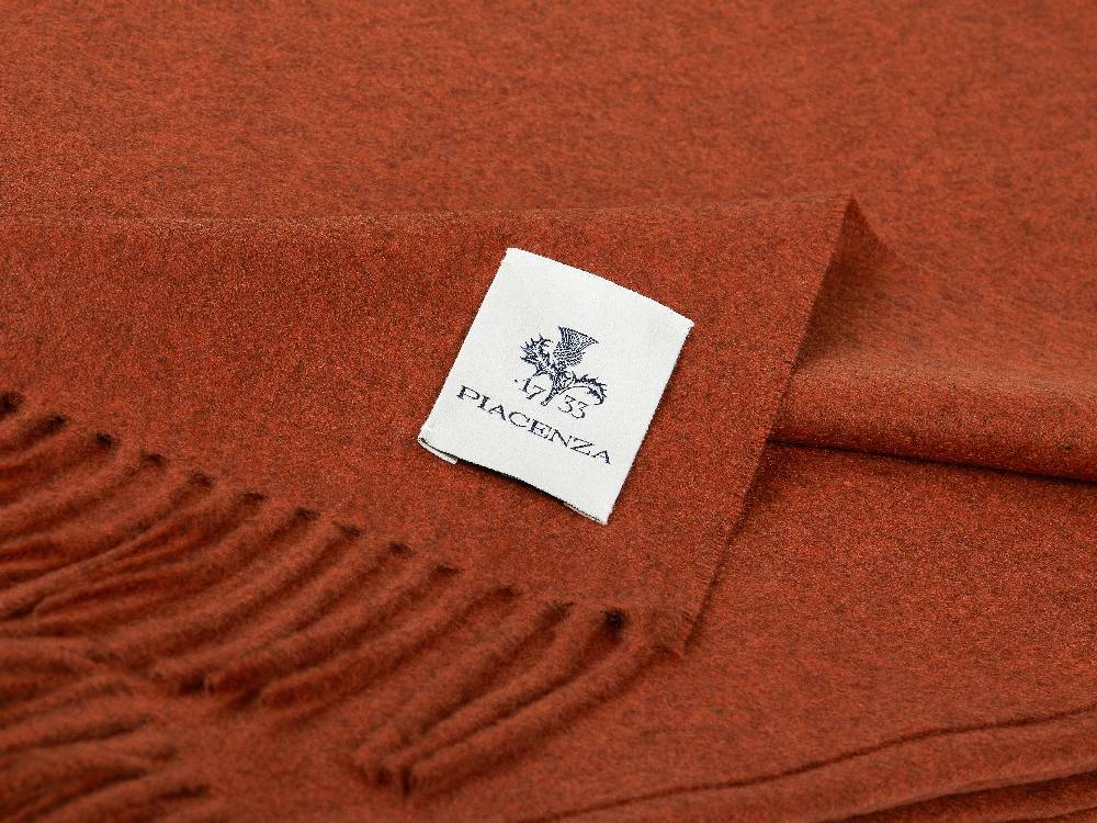Piacenza 1733 Aeternum Plaid mattone in puro Cashmere Vendita Economica