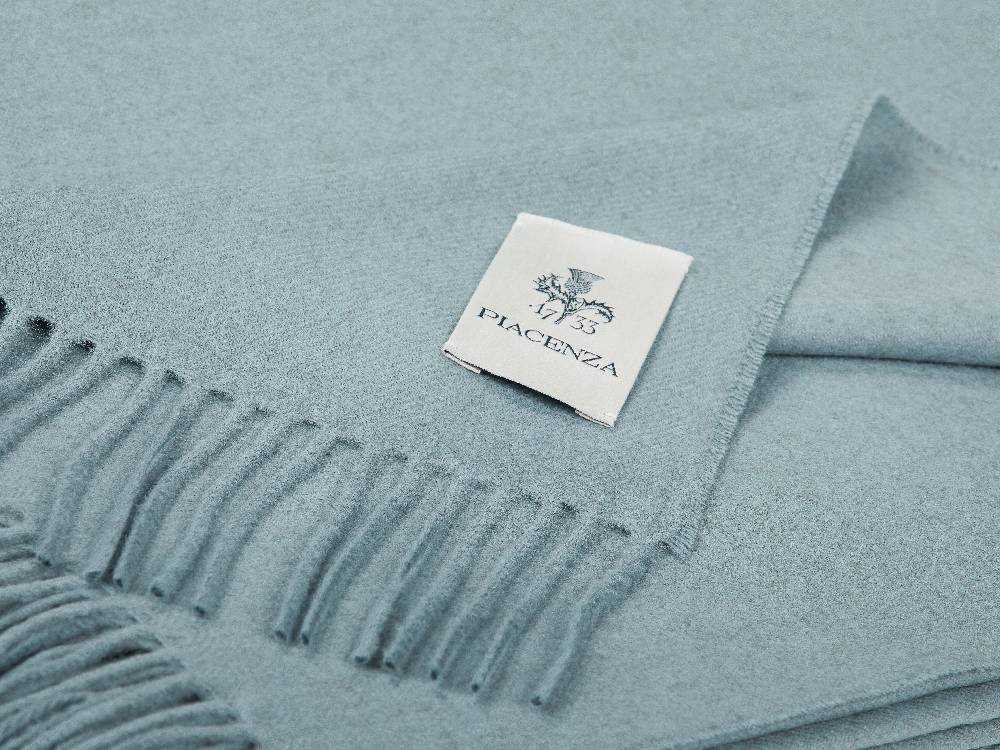 Piacenza 1733 Aeternum Plaid cielo in puro Cashmere Saldi Di Fabbrica