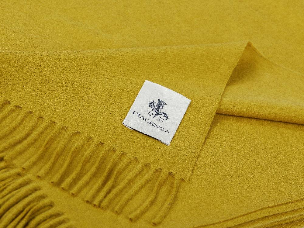 Piacenza 1733 Aeternum Plaid giallo in puro Cashmere In Saldo