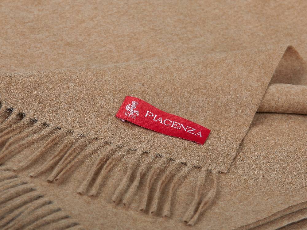 Piacenza 1733 Aeternum Plaid sabbia in puro Cashmere Nuova