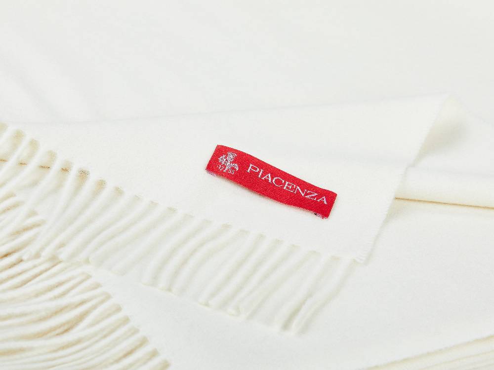Piacenza 1733 Aeternum Plaid bianco in puro Cashmere Moda