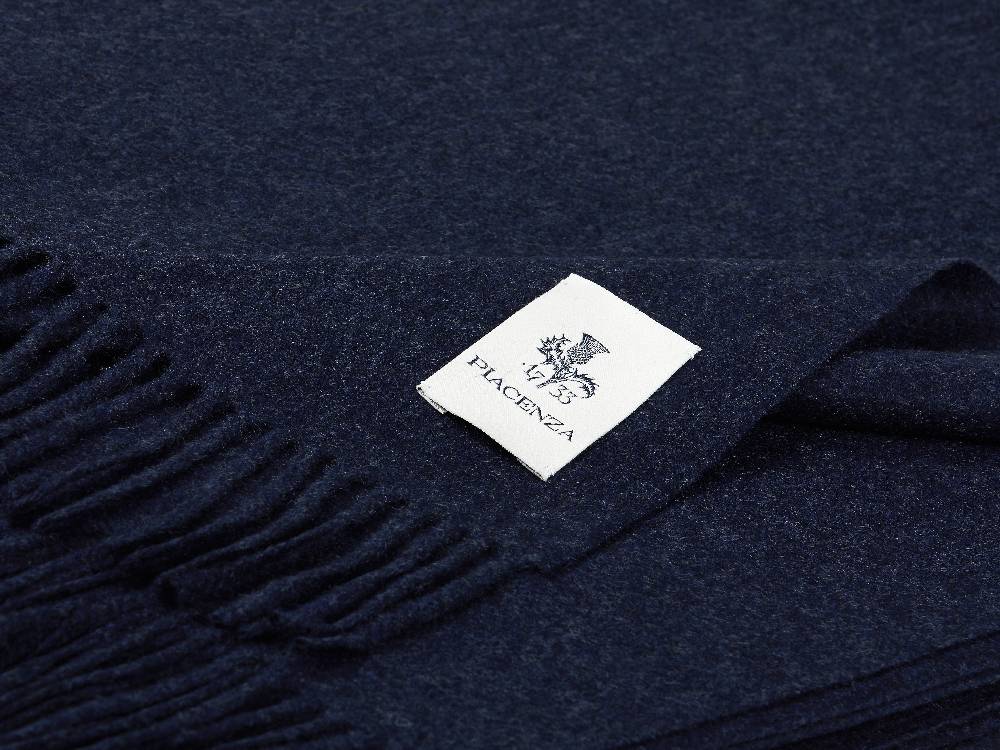 Piacenza 1733 Aeternum Plaid Navy in puro Cashmere Italy