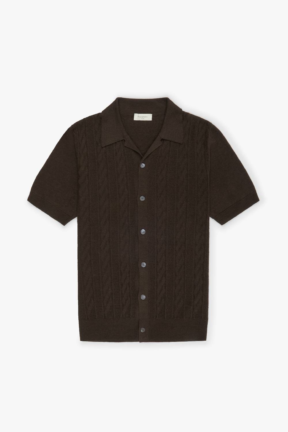 Piacenza 1733 Camicia maniche corte sand and wave marrone 2025