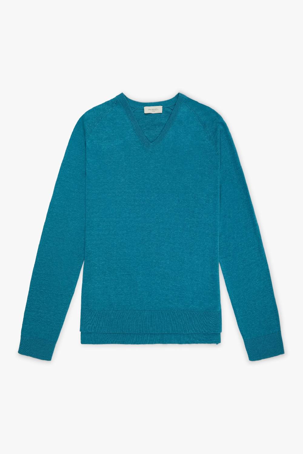 Piacenza 1733 Maglia maniche lunghe scollo a V verde oceano Vendita