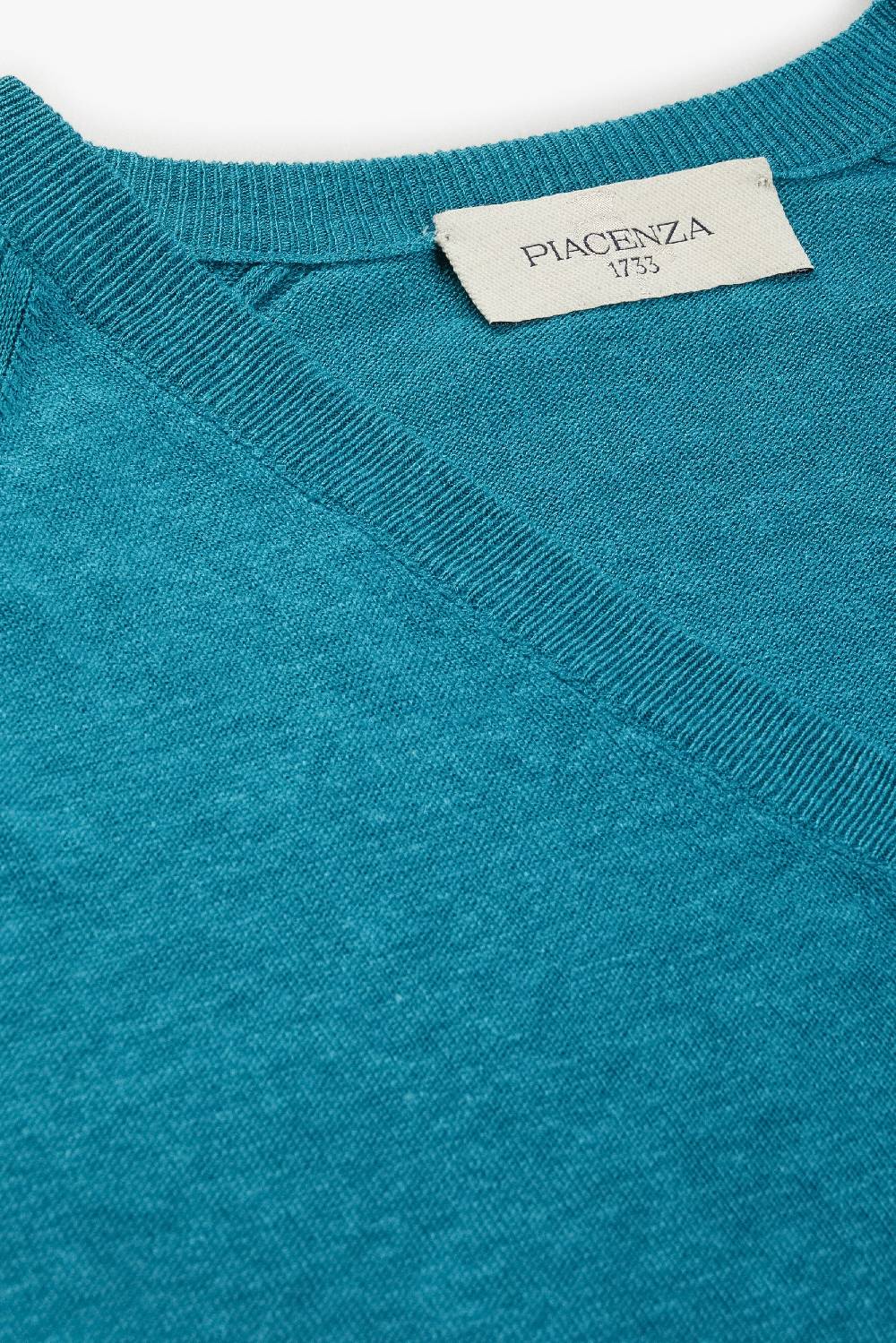 Piacenza 1733 Maglia maniche lunghe scollo a V verde oceano Vendita