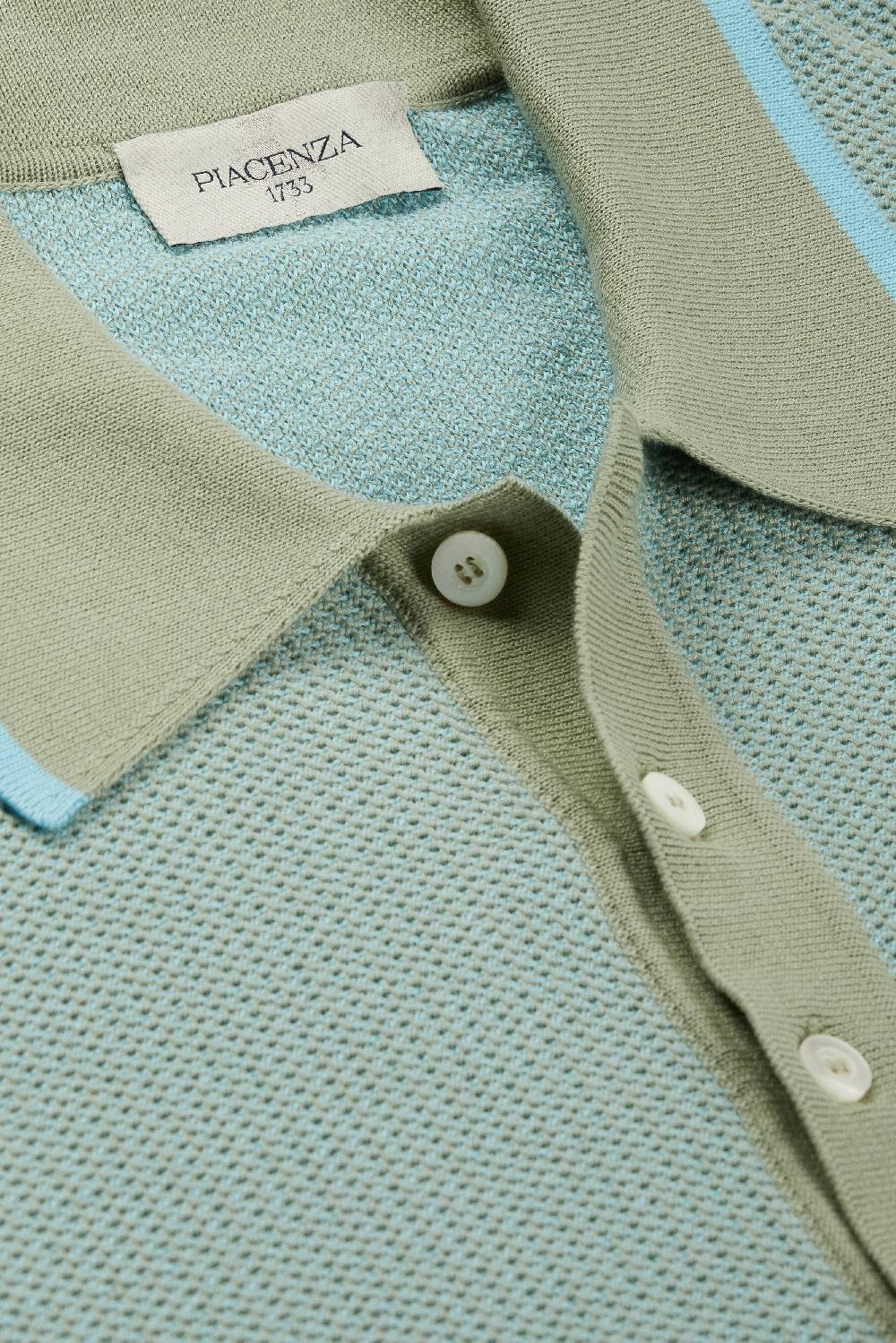 Piacenza 1733 Polo two tone fish scale azzurro e salvia Acquista Ora