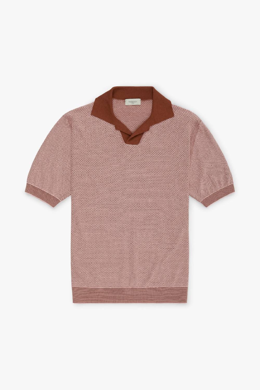 Piacenza 1733 Polo two tone slip rosa Consegna Veloce