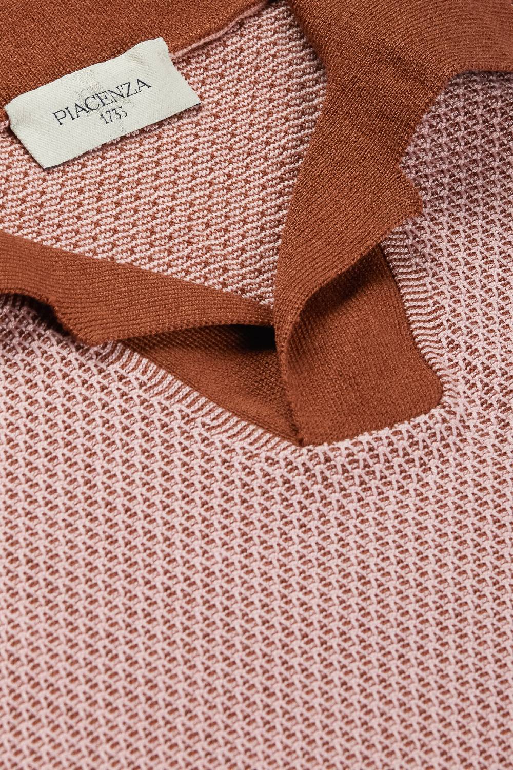 Piacenza 1733 Polo two tone slip rosa Consegna Veloce