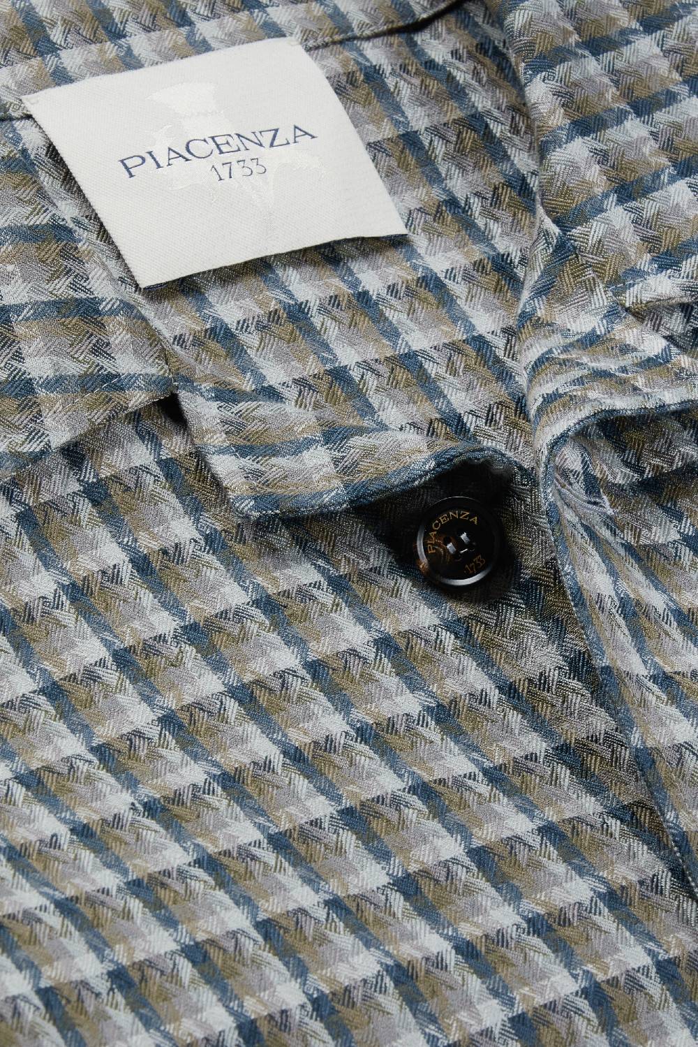 Piacenza 1733 Giacca camicia grigio e azzurro Offerta