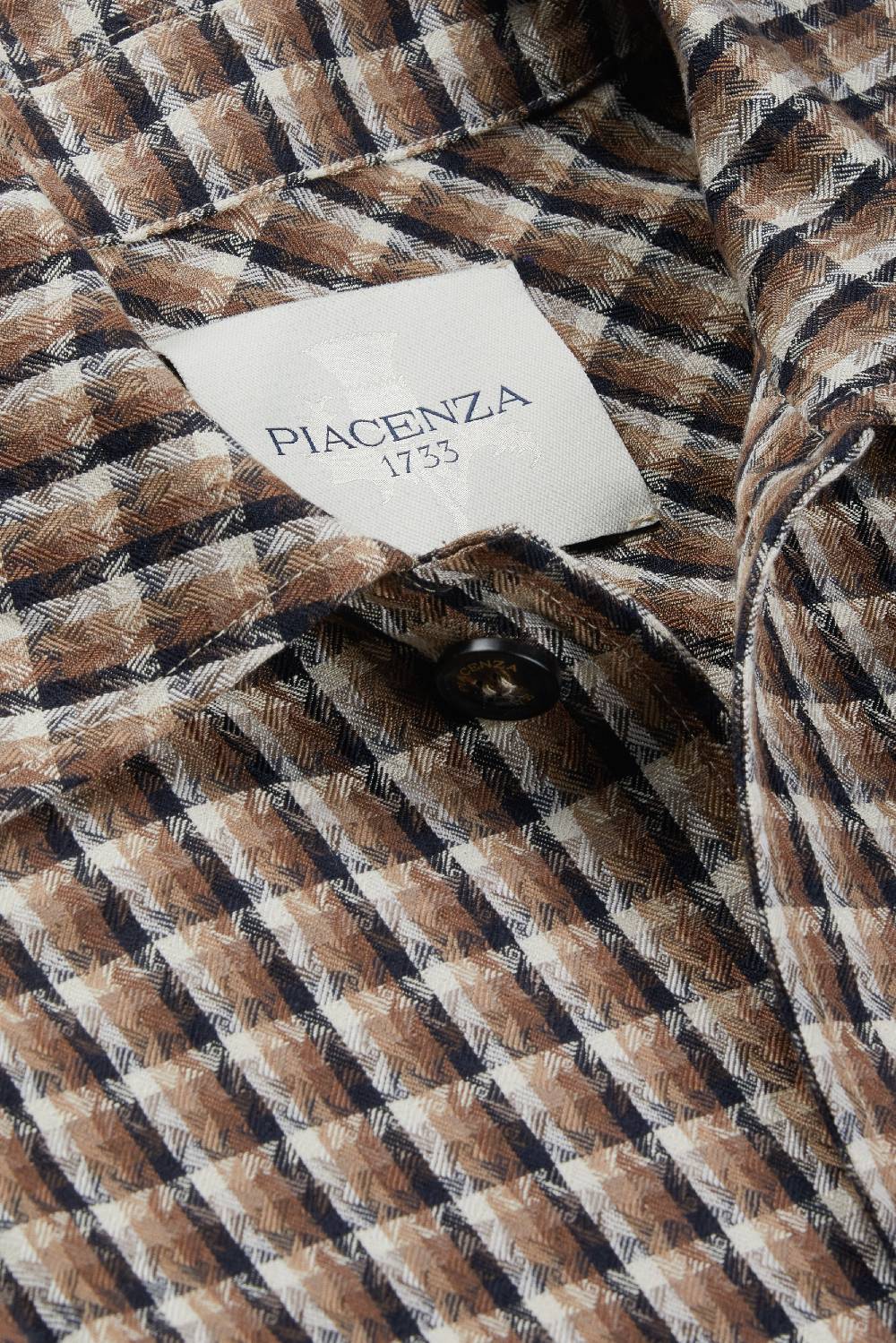 Piacenza 1733 Giacca camicia marrone e blu Economico