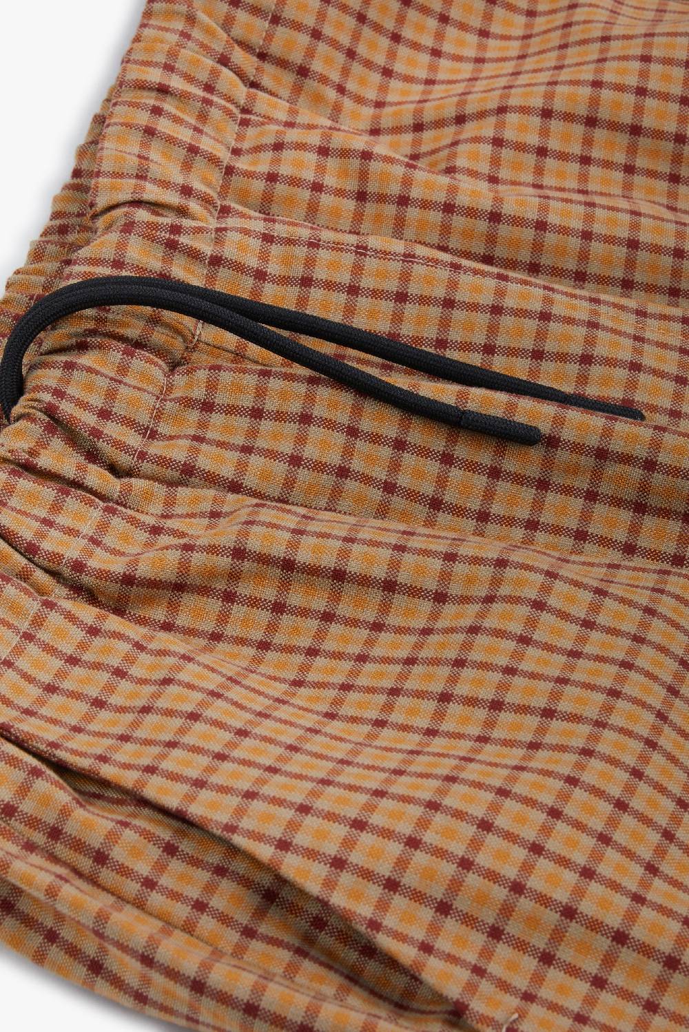 Piacenza 1733 Pantalone micro check cammello e bordeaux Saldi Di Fabbrica
