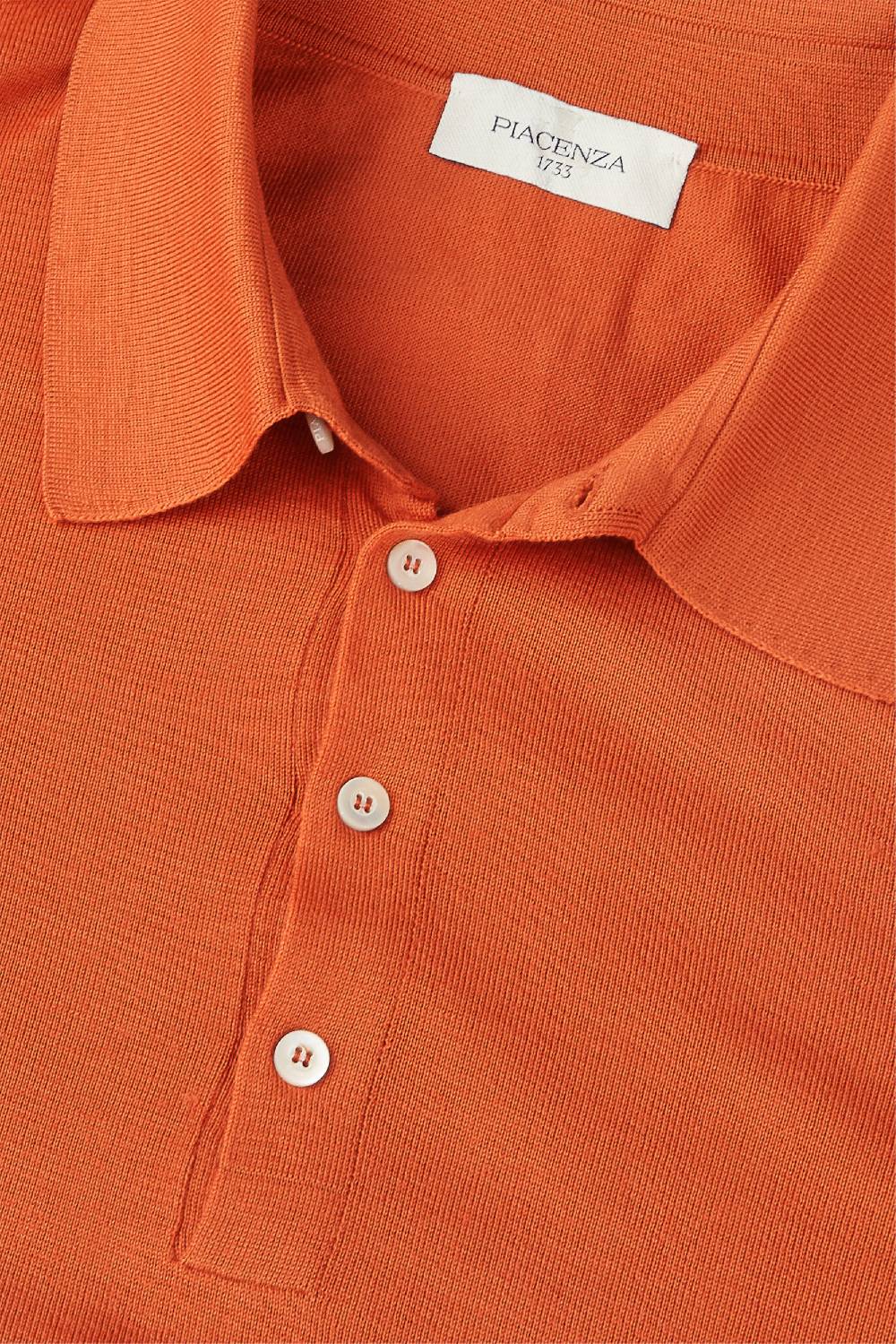 Piacenza 1733 Polo lana merino super fine arancio Vendite Flash
