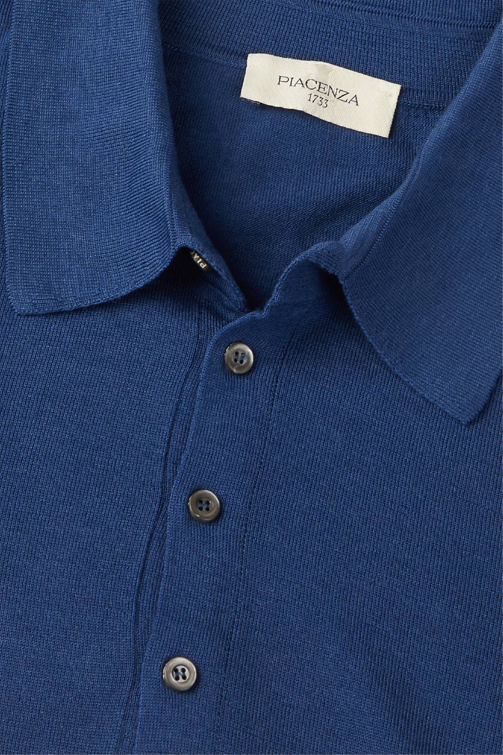 Piacenza 1733 Polo lana merino super fine blu Negozio