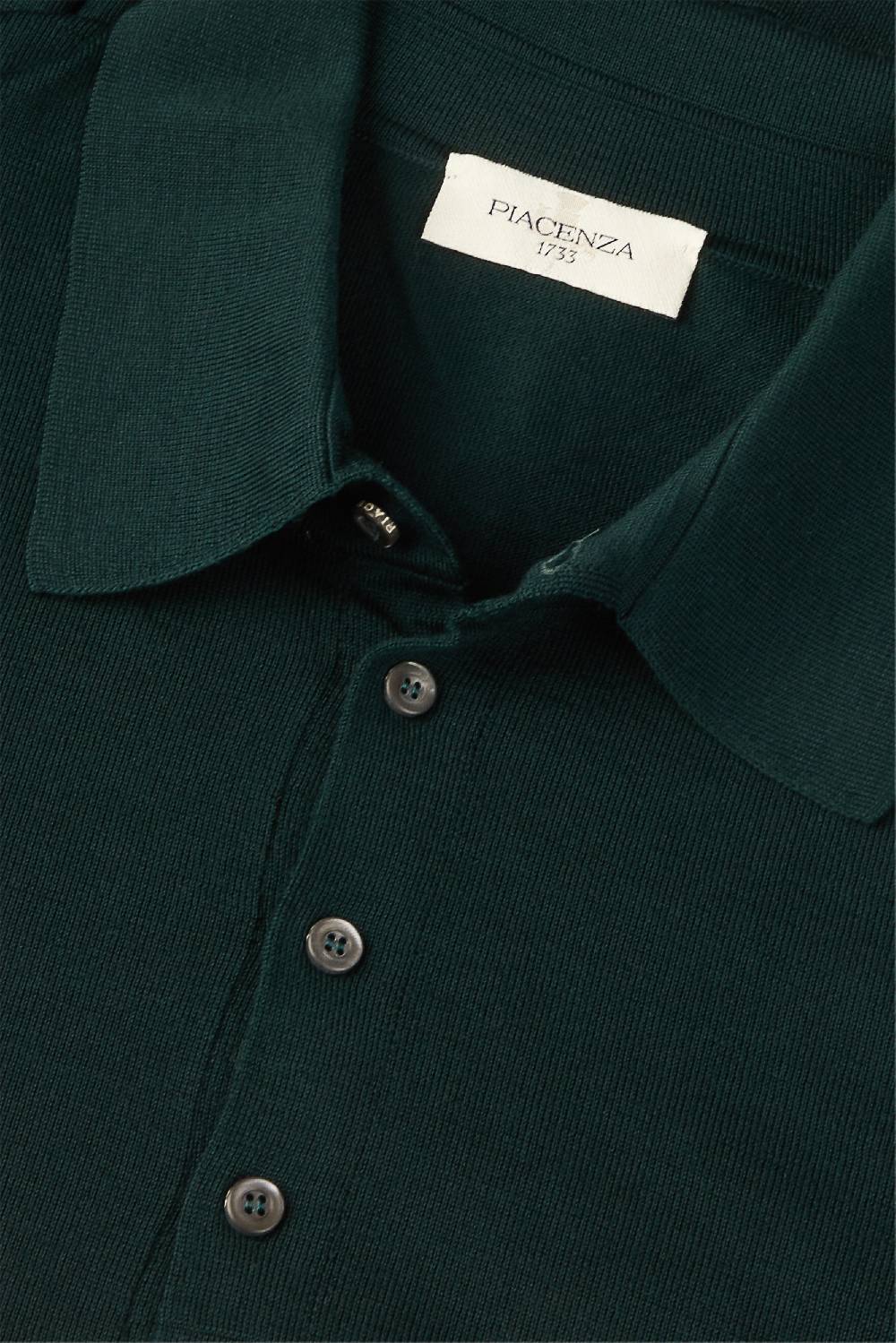 Piacenza 1733 Polo lana merino super fine verde scuro In Saldo