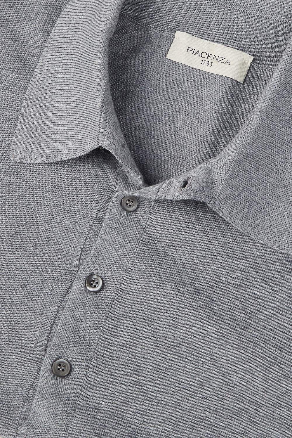 Piacenza 1733 Polo lana merino super fine grigio chiaro Moda