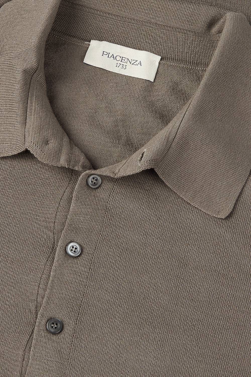 Piacenza 1733 Polo lana merino super fine nocciola In Linea