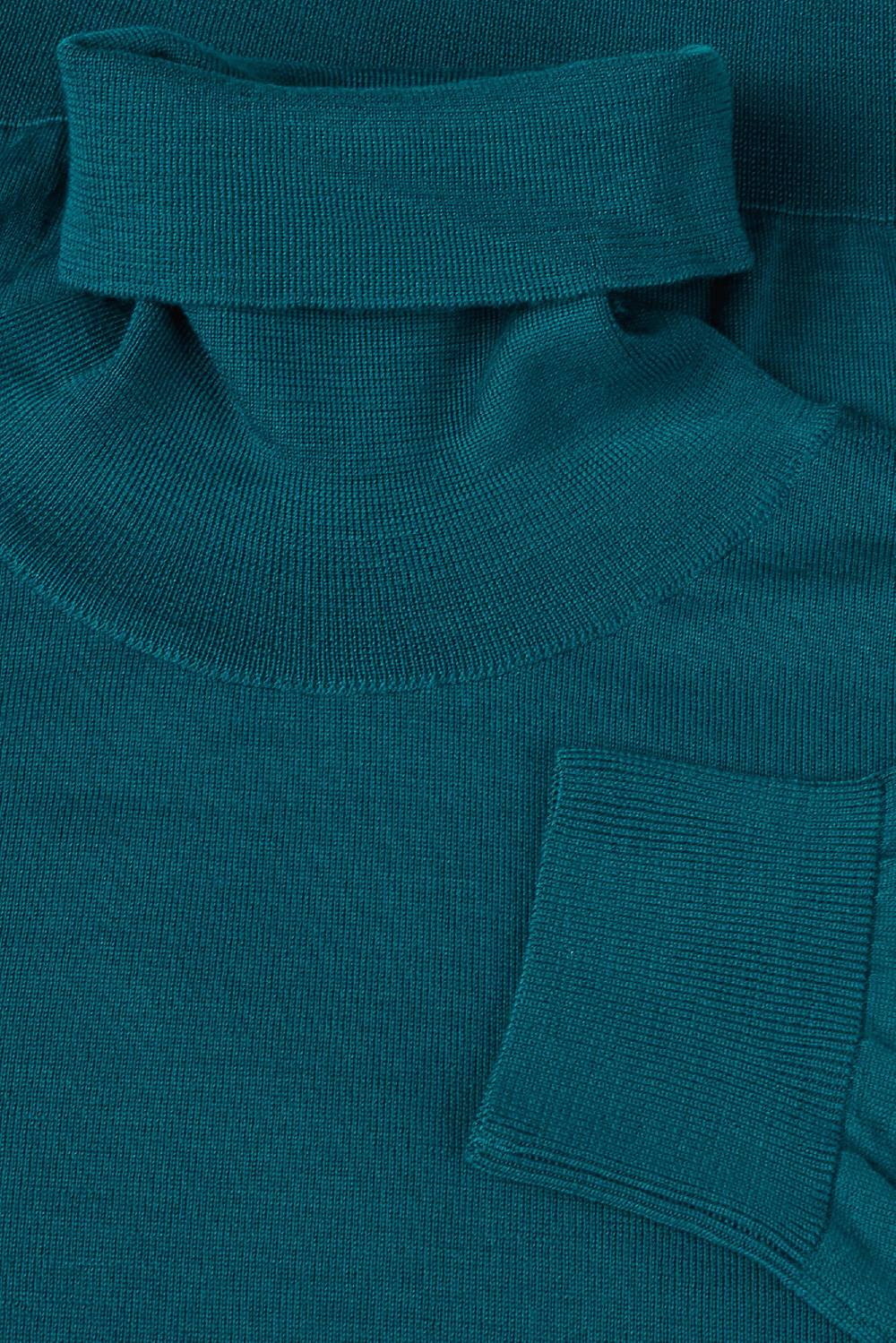 Piacenza 1733 Dolcevita lana merino super fine petrolio Nuovo