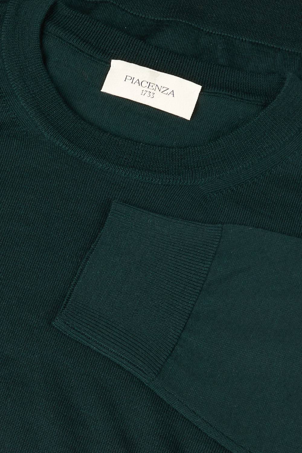 Piacenza 1733 Girocollo lana merino super fine verde scuro Qualità