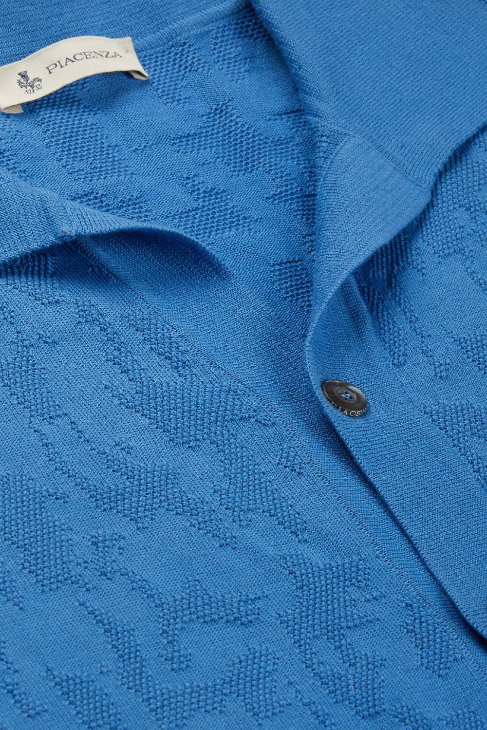 Piacenza 1733 Camicia maniche corte jacquard mesh camo azzurro Prezzo Ridotto