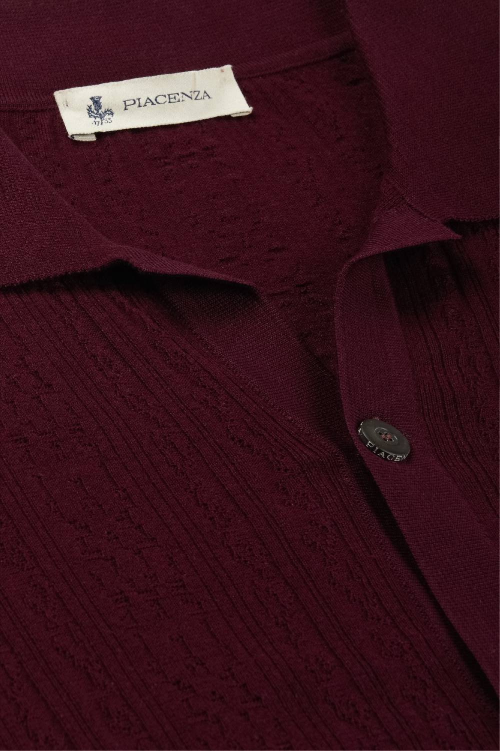Piacenza 1733 Camicia maniche corte broken flat rib vinaccia Saldi