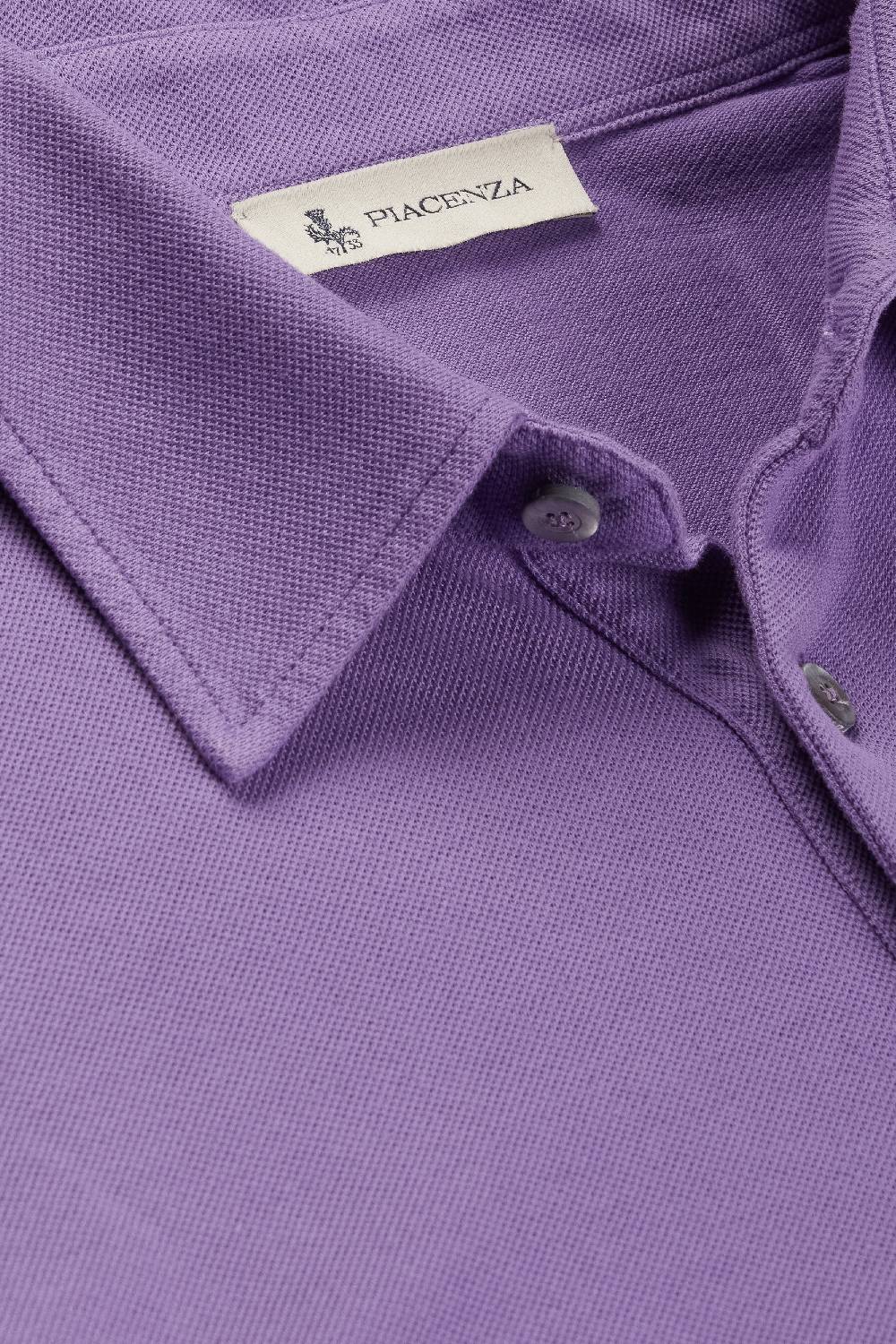 Piacenza 1733 Polo piquet maniche lunghe lavanda Vendita Calda