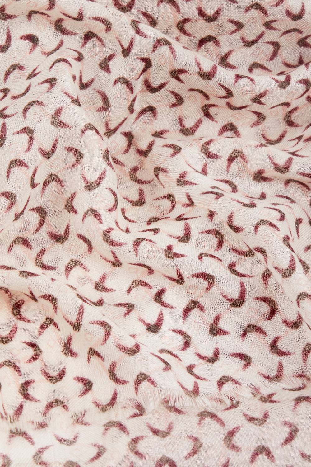 Piacenza 1733 Stola Naruba disegni rosa e vinaccia Nuovo