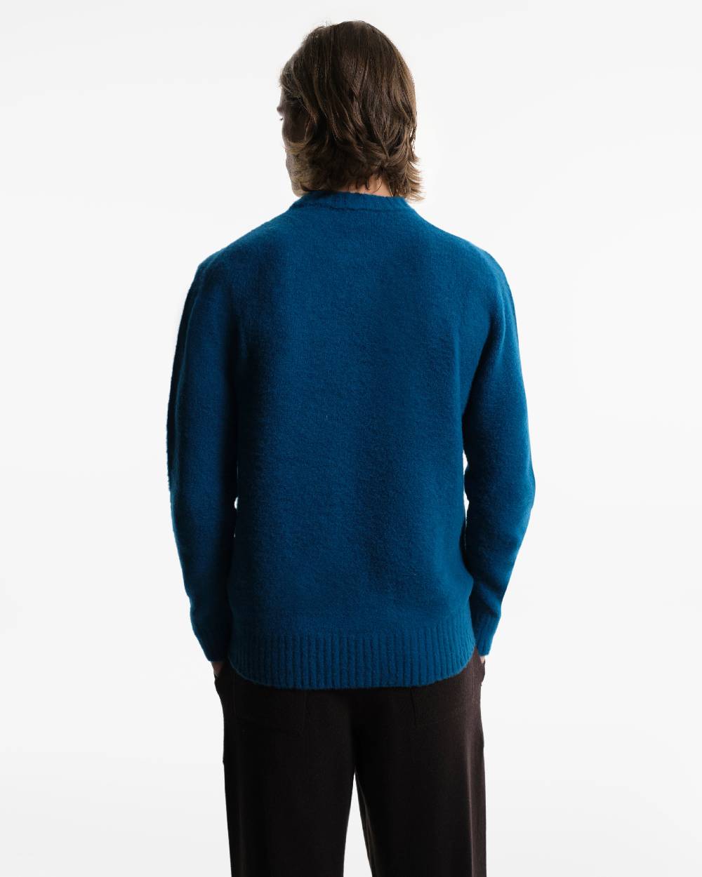 Piacenza 1733 Girocollo in Lana blu jeans Consegna Veloce