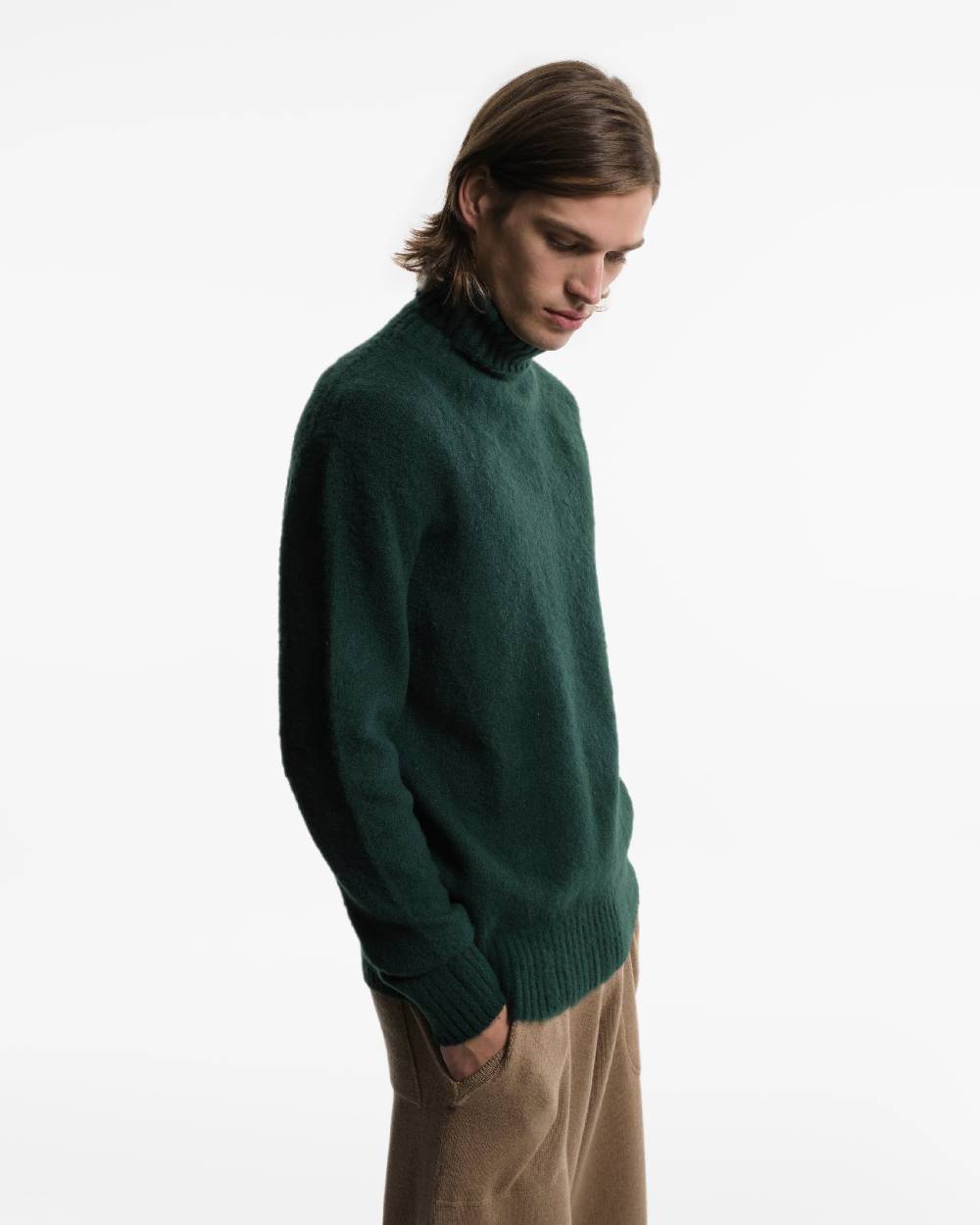 Piacenza 1733 Dolcevita in Lana verde Shopping Online