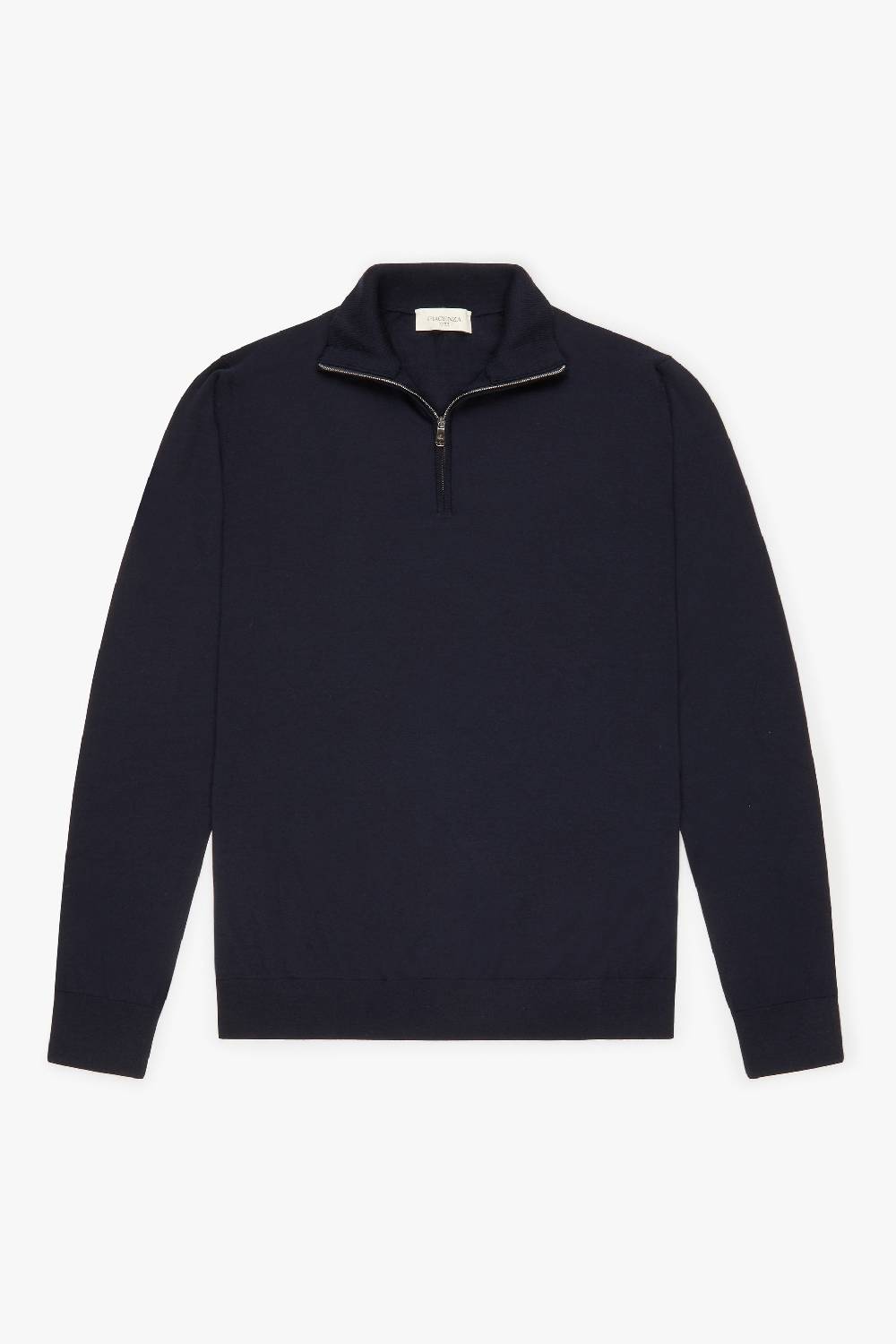 Piacenza 1733 Lupetto Zip lana merino super fine blu Vendita Calda