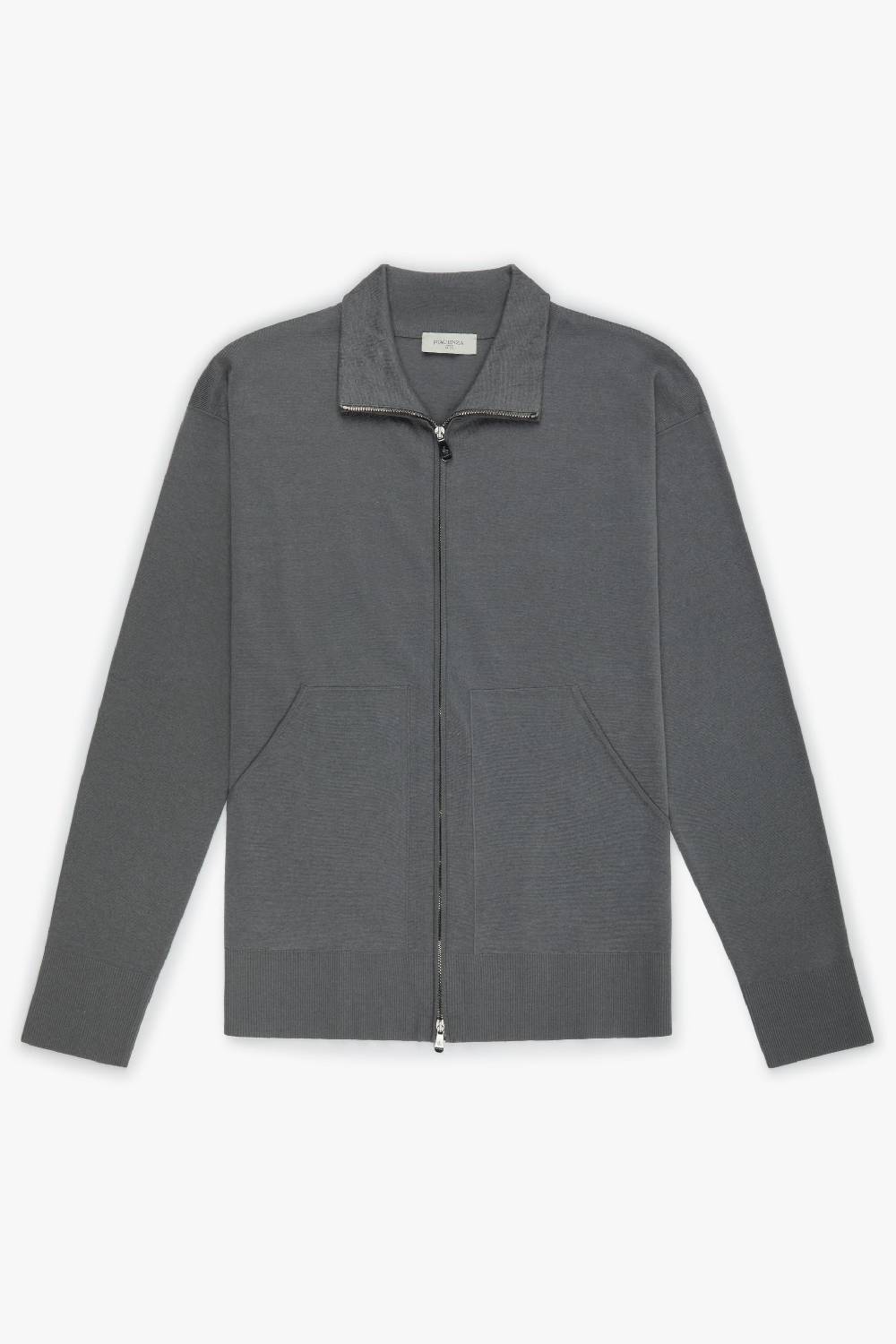 Piacenza 1733 Cardigan full zip grigio scuro Moda