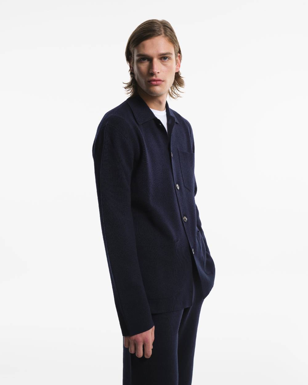 Piacenza 1733 Camicia in Lana blu 2025