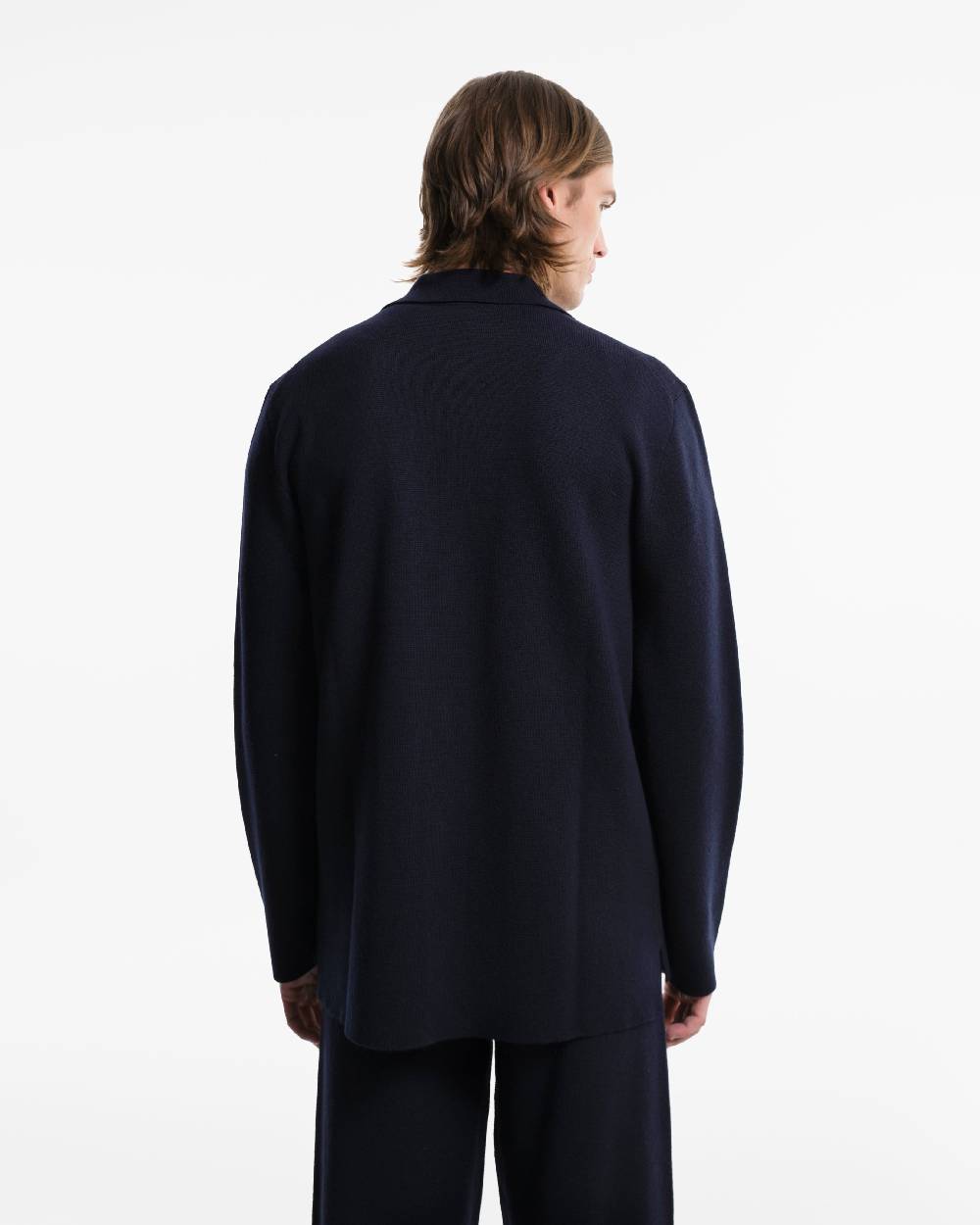Piacenza 1733 Camicia in Lana blu 2025