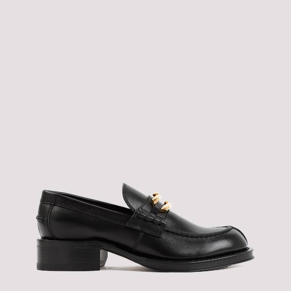 LANVIN  Mocassini LANVIN Neri in Pelle con Dettagli Dorati Outlet