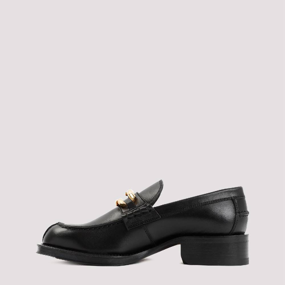 LANVIN  Mocassini LANVIN Neri in Pelle con Dettagli Dorati Outlet