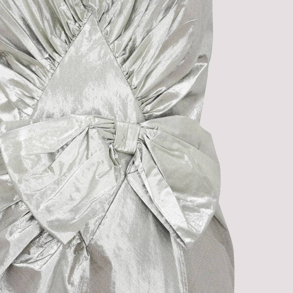 MAISON MARGIELA  Abito Midi Maison Margiela in Cotone Metallizzato Argento Saldi