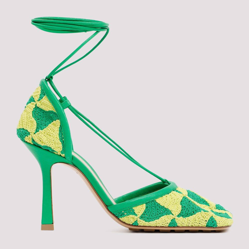 BOTTEGA VENETA  Sandali Bottega Veneta Verde e Giallo in Cotone per Donna Hotsell