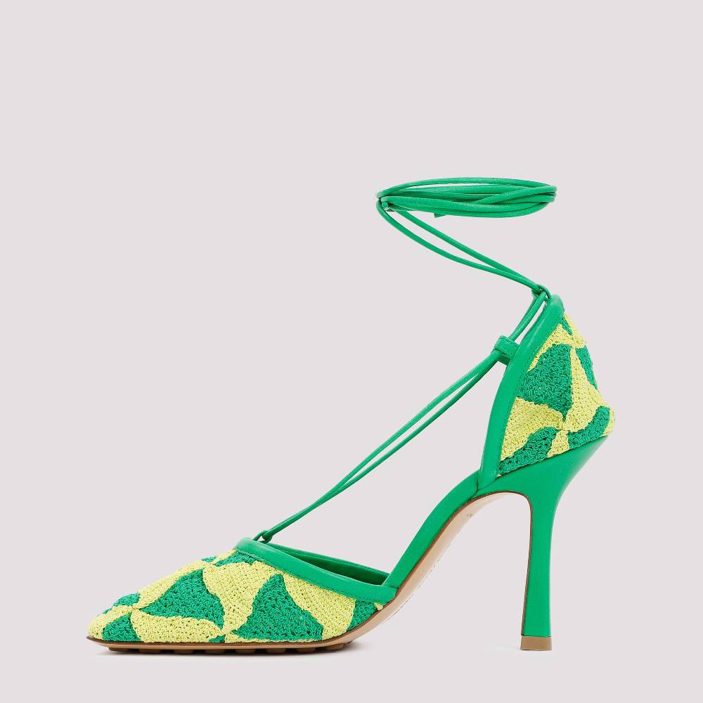 BOTTEGA VENETA  Sandali Bottega Veneta Verde e Giallo in Cotone per Donna Hotsell