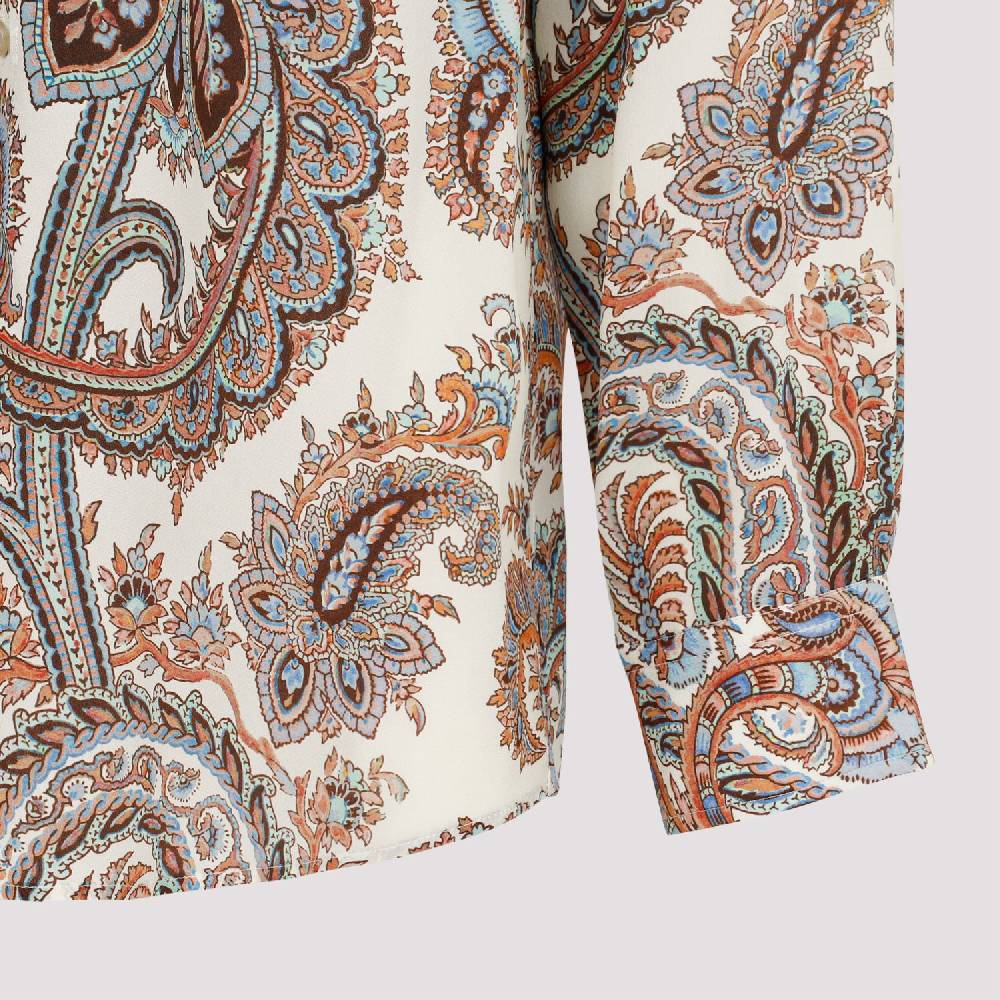 ETRO  Camicia Uomo ETRO Seta Bianca con Paisley Saldi Di Fabbrica