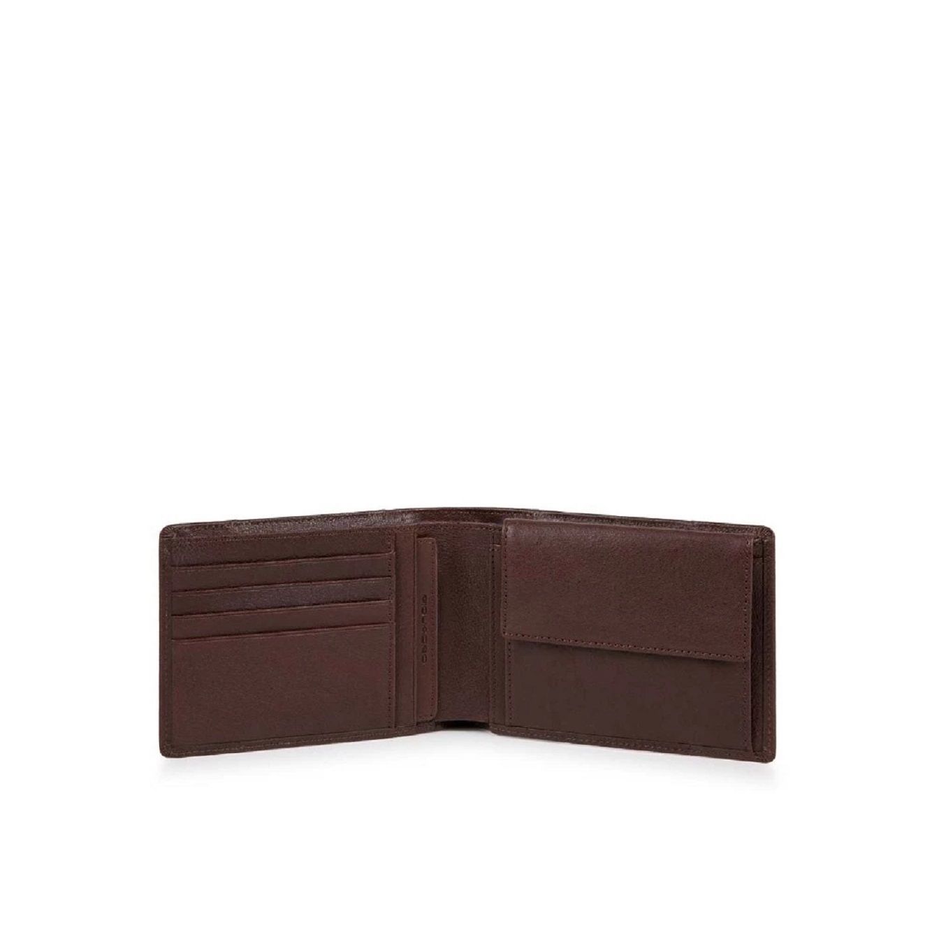 PIQUADRO  Portafoglio Piquadro Marrone Scuro in Pelle con Protezione RFID Moda