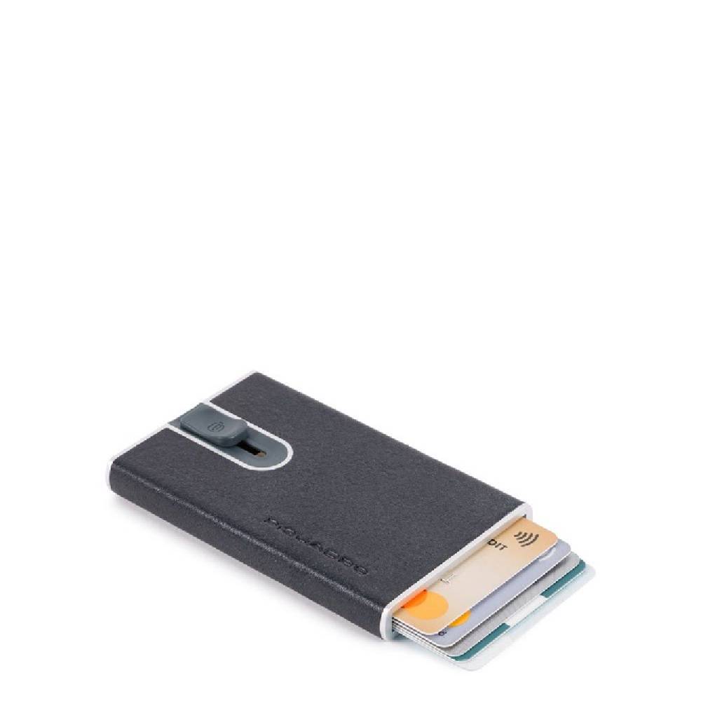 PIQUADRO  Portafoglio PIQUADRO Blu in Pelle e Metallo con RFID Italia