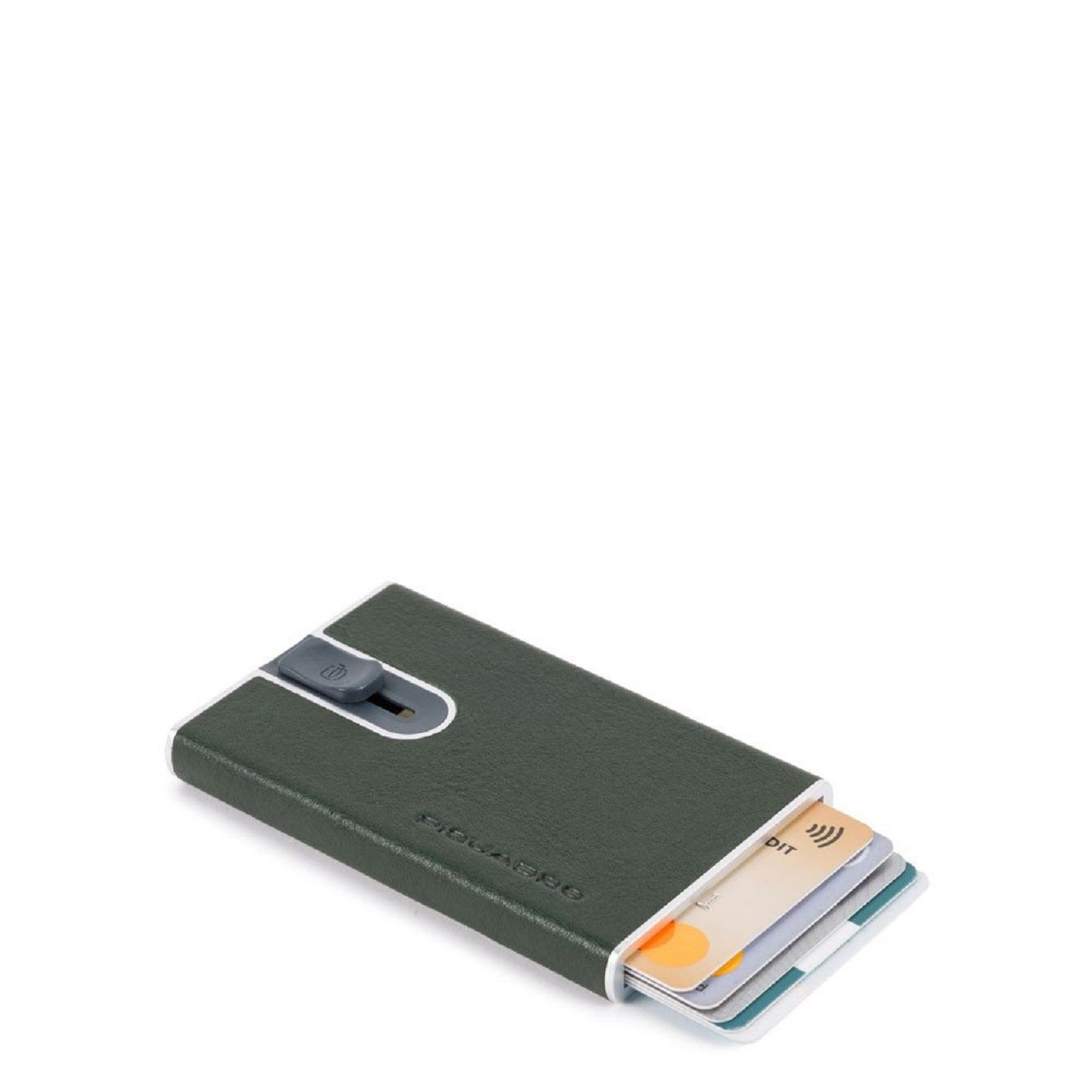 PIQUADRO  Portafoglio Portacarte in Pelle e Metallo RFID Piquadro Verde Negozi Online