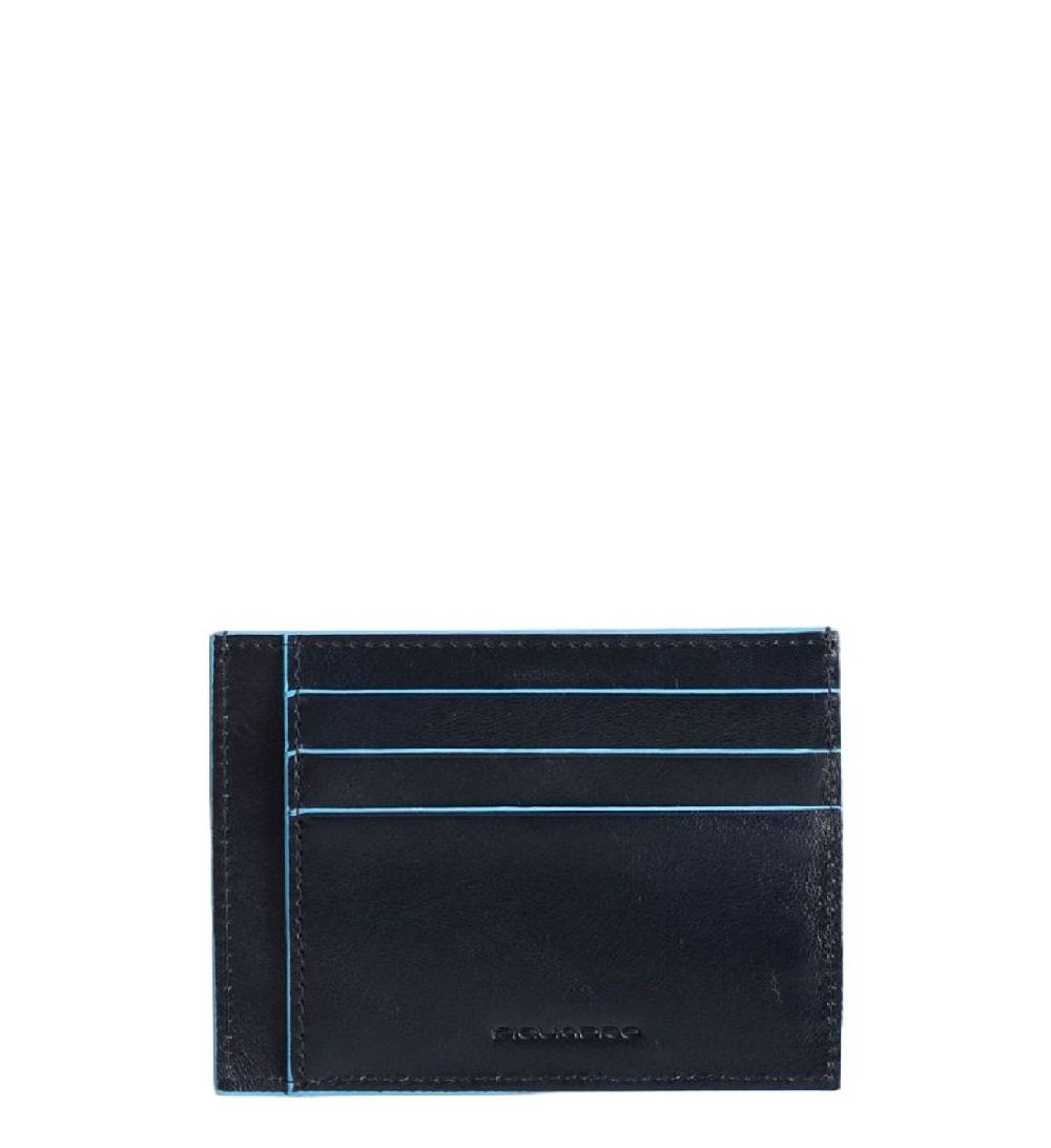 PIQUADRO  Porta Carte di Credito in Pelle Blu RFID Piquadro Consegna Veloce