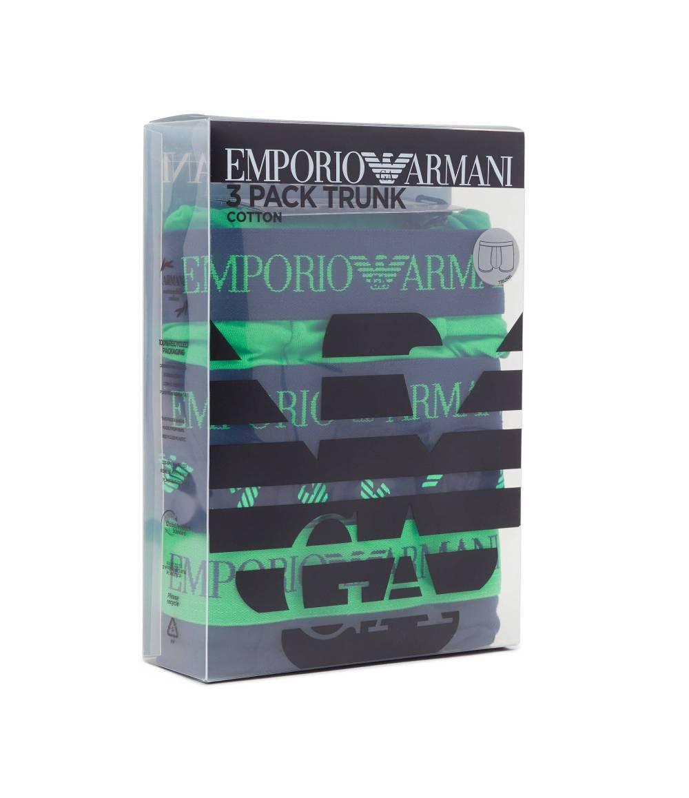 EMPORIO ARMANI  Pack da 3 Boxer Emporio Armani Uomo in Cotone Multicolore Shopping Online