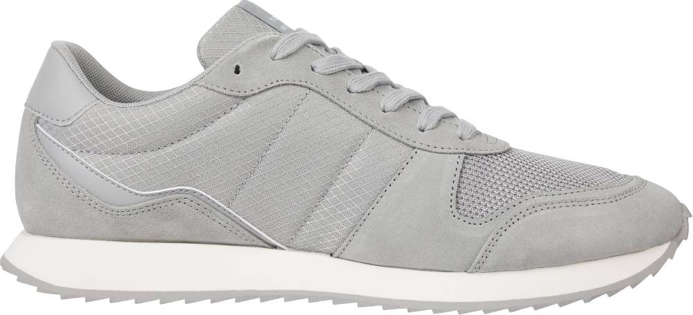 TOMMY JEANS  Sneakers Grigie Uomo in Pelle e Tessuto Tommy Jeans Affare Del Giorno